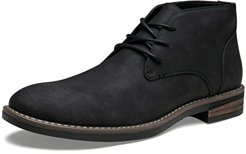 Jousen Men's Chukka Boots Lace Up Desert Ankle Boots Classic Causal Dress Boots for Men(AMY656A Black 10.5)
