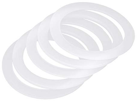 TiaoBug 5Pcs Espresso Coffee Makers Gaskets Soft Flexible Silicone Gaskets Washers Sealing Rings Replacement Compatible with 1/2/3/6/9/12-Cup Moka Express Pots White 3 Cups
