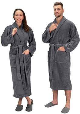 ZOLLNER Bademantel Velours - hautfreundlich und saugstark - für Damen und Herren - Mischgewebe - Größe S-XXL - waschbar - Hotelqualität - Oeko Tex® zertifiziert, 348