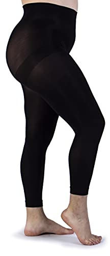 LEELA LAB Collant Senza Piede Neri Taglie Forti Donna, Super Opachi, 120 Denari, Aderenti, Modellanti, Contenitivi, Made in Italy