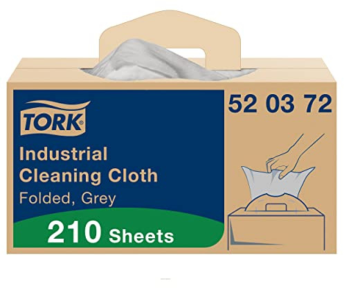 Tork Chiffon de Nettoyage Industriel gris W7, Distribution feuille à feuille, 1 x 210 chiffons, 520372