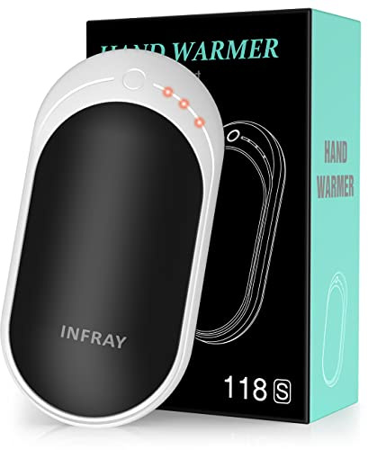 infray Hand Warmers Rechargeable, 1-Pack Hand Warmer Reusable 5200mAh Electric Portable Pocket Warmer/Power Bank, Double-Sided Heating USB Hand Heater Great Winter Gift for Women Men