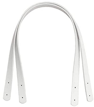 SHTGOI 2 Stück PU-Leder Taschengriff Abnehmbarer Taschenriemen Taschenhenkel Umhängegurt Handtasche Riemen Ersatzriemen Taschenzubehör Für Gehäkelte Taschen Geldbörsen-Einkaufstasche Weiss
