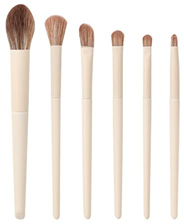 Brochas de Maquillaje, 6 Piezas Set de Brochas de Maquillaje Veganas, Juego de pinceles de maquillaje profesional, Base en Polvo Sombra de Ojos Mezcla Corrector Juego de Brochas para Pliegues Pinceles