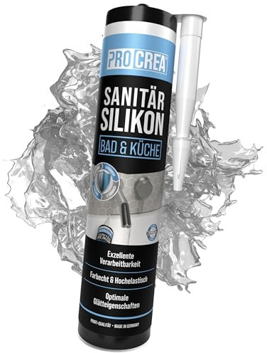 PROCREA® 1x Premium Sanitärsilikon Bad & Küche“ (Transparent) [mit Anti-Schimmel-Formel] Dichtmasse für innen & außen - Universal Silikon in Profi-Qualität (farblos) - Made In Germany