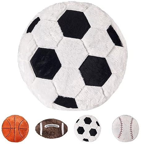 Herfair Plüsch American Football Kissen, Kreatives Ballkissen, Weicher Plüschball, Fußballkissen, Fußball Kissen Fußball-Liebhaber (Winter Fußball,45 * 45CM)