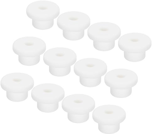 QUARKZMAN 12pz Passacavo in Gomma a Forma di T, Diametro 15mm Diametro Interno 6mm Protezione Sigillante per Fori Flessibili per Cavi Tubi, Bianco