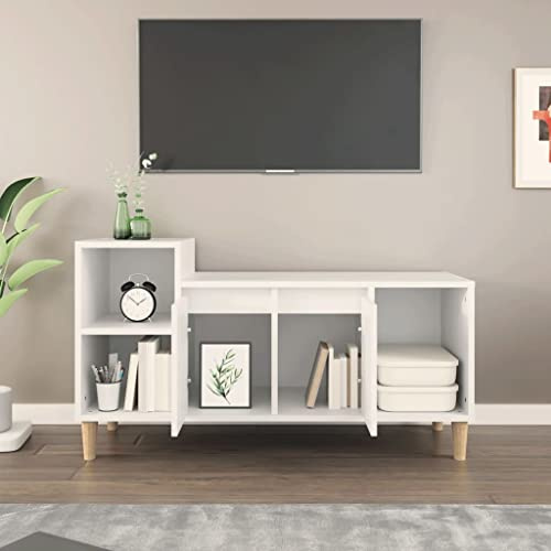 FENLAX Mueble de TV Salon TV Table Mesa TV de Raquí 100x35x55 cm Blanco