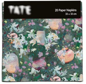 Paper Napkins/Serviettes - Tate Museum Design - Carnation Lily Rose Floral Design - Disposable Tableware - Eco-Friendly