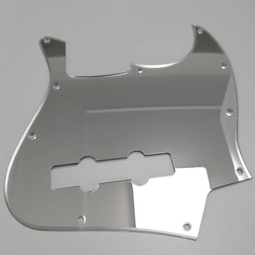 Silver Mirror Bass Guitar Pickguard 10 Hole for 4 String Jazz J Bass Guitar Pickguard Replacement Parts
