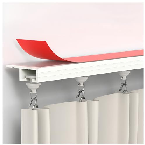 Gardinenschiene Selbstklebende Vorhangschiene - Decken- Oder Wandmontage - Decken Vorhang Schiene Für Schiebevorhang - Ohne Bohren, Schrauben Oder Werkzeug(70cm-27.5in)