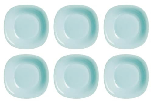 Luminarc Carine Turquesa 6 Plato Postre Opal Gris Apto Microondas Apto Frigorífico Reciclable