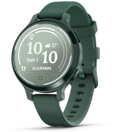 Garmin Lily 2 Active GPS 35mm Smartwatch, Stylish Smaller watch, Fitness Tracker with Hidden Display, Sports apps,Patterned Lens, Bright Touchscreen Display, up to 9 days battery life, Jasper Green
