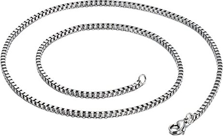 Tolldek Halskette Herren Ohne Anhänger 50cm, Venezianierkette Silber Edelstahlkette Schmuck Breit 3MM, Freundschaftsketten Hip Hop für Männer