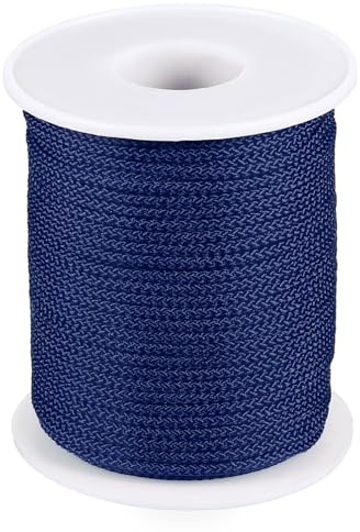 PATIKIL 2mm x 100feet Nylon String for Bracelets Braided Nylon Cord Nylon Thread for Wind Chime Beading Necklaces Blinds DIY Craft Jewelry Making, Dark Blue