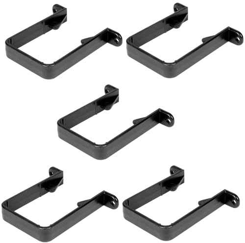 Downpipe Brackets - Square Drain Pipe Clips - 5 Pack Black