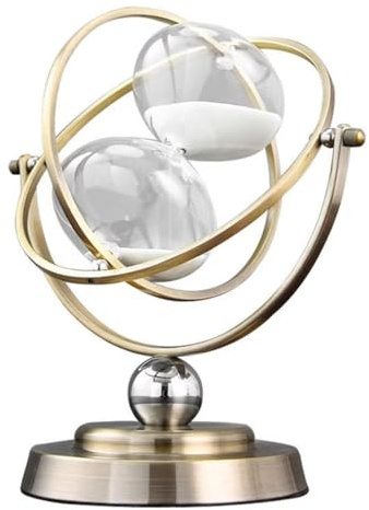 Reloj de hora con arena, decoración vintage de reloj de arena, temporizador de arena giratorio de 720° de metal, 60 minutos, reloj de arena de cristal de 1 hora, temporizador de reloj de arena para