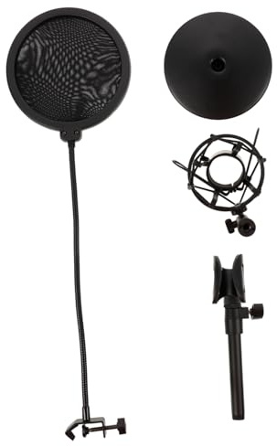 Mikinona Adjustable Metal Microphone Holder Stand with Strong Stability and Vibration Reduction for Desktop Use in Voice over Services and Audio Recording Studios