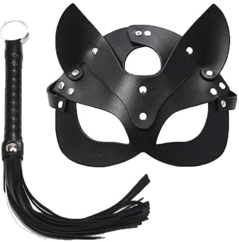 PRAOFRT Ensemble 2 pièces Fouet en Cuir de qualité supérieure avec Manche tressé et Poignet Paddle en Cuir Nubuck, Fouet érotique Premium fouet sexy érotique fouet bdsm