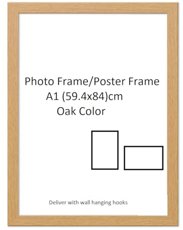 DECORO Photo Frame - Large Picture Frames - Photo Frames - Oak Color Frame in Different Sizes (Oak, A1 (594x841) mm)