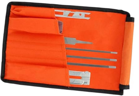 Dualoai 8 Pieces Chain Saw Sharpener Set with Wooden Grip Accessories