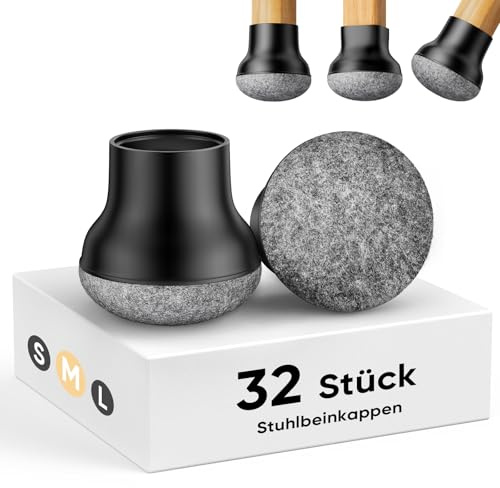 BKXCHA Gommini per Sedie Rotondi 16 Pezzi, Feltrini Sedie Silicone Neri, Tappini per Gambe Sedie Rotonde Quadrate 19-24mm, Copri Piedini Proteggere il Pavimento Duro dal Rumore