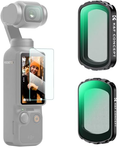 K&F CONCEPT Black Diffusion 1/4 Filter+ 1/2 Black Diffusion Filter | Black-Mist Optical Glass with 28-layer Nano-Coating Compatible with DJI Osmo Pocket 4/3 - FD161
