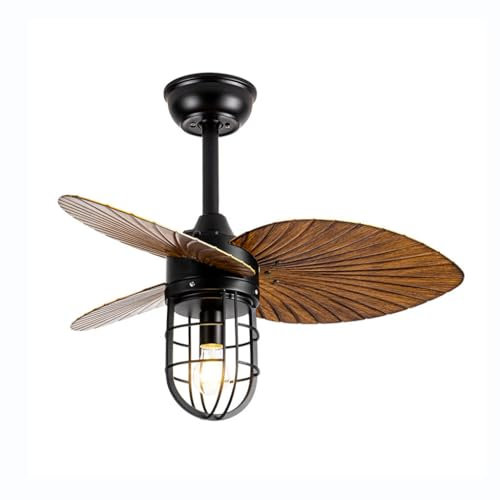 LLXTJJY Industrial Style Retro Ceiling Fans with Lights Balcony Porch Bedroom Home American Style Ceiling Fan Light Electric Fan Chandelier