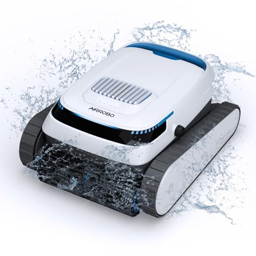 AIRROBO Poolroboter, Poolsauger Akku Kabelloser, Poolroboter Boden und Wand, Wasserlinie, Intelligenten Navigation, 120 Minuten Laufzeit, Wandklettern, Poolreiniger für Pools bis zu 170㎡, PC10