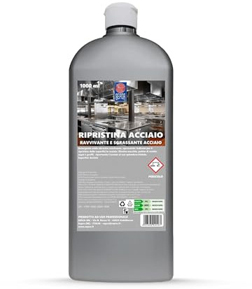 Sepca Ripristina Acciaio, Ravvivante e Sgrassante per Acciaio Inox, 1000 ml, Uso Professionale