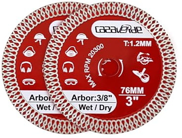 Casaverde 2Pcs Diamantscheibe 76mm Fliesen,Diamantscheibe Trennscheibe für Fliese, Feinsteinzeug,Marmor,Keramik und Naturstein, Extra Dünn Diamant Trennscheibe