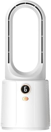 Générique Ventilateur De Bureau Sans Pale Silencieux, Ventilateur De Table Portable Rechargeable Par USB, 6 Vitesses Petit Ventilateurs Refroidissement Sans Pale, Pour La Chambre À Coucher, Le Bureau