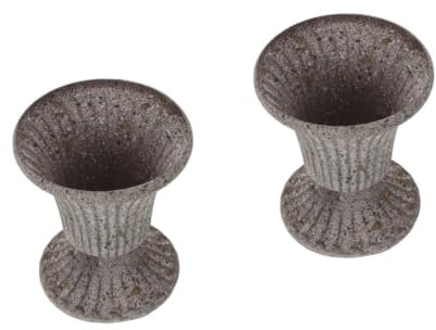 UPKOCH 2 Pezzi Commemorativo per Cimitero Portafiori per Decorazioni Lapidi per Cerimonie e All Design Resistente e Pratico Colore Grigio Vintage