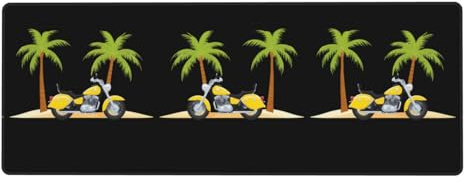 HYTTER Tapis de souris imprimé moto sur la plage extra large pour ordinateur, bureau, clavier de jeu, version épaisse, 30,5 x 80 cm