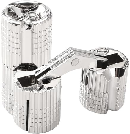 VooGenzek 2 Pièces 14mm Charnière Invisible Cuivre Tonneau, Charnière Cuivre Caché Ouverture à 180° Angle, Charnières à Barillet Dissimulées, pour Boîtes à Cadeau Bijoux Bricolage, Argent
