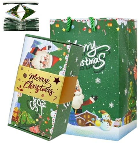 Explosionsbox, zusammenklappbar, springende Pop-Up-Überraschung, Weihnachts-Spardose für Weihnachten, Geburtstag, Jahrestag, Neujahr, grün