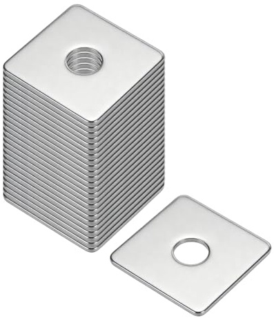sourcing map Rondelle quadrate, 25 pezzi, M8 x 40 x 40 x 2 mm, in acciaio inox 304, rondelle piatte per fissaggio hardware