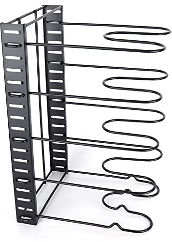 Neiyty Estante de Almacenamiento para Sartenes, Organizador de Utensilios de Cocina de Hierro de Varios Niveles, Soporte para Ollas, Sartenes, Tapas, con Altura Ajustable, para Armario