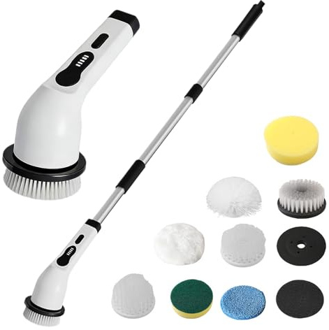 gifyym Electric Scrub Brush - Adjustable Handle Cleaner Gadgets - Rechargeable Cleaning Brush,for Car Kitchen Bathroom Home Shower Floor Tile Tub Grout Wall