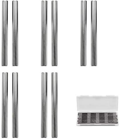 82mm Electric Planer Blades, 10Pcs Reversible Electric Planer Blades HSS Double Edge, Planer Blade for Woodworking, Compatible with Makita Bosch DeWalt Ryobi with Storage Case