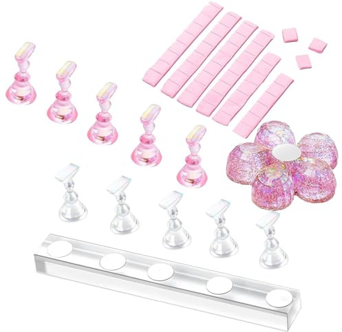 Kunstnagel Halter Acryl Übungs Display Ständer | Ständer Für Press On Nägel Für Frauen Anfänger -Salon Schminktisch Maniküre Sammlung