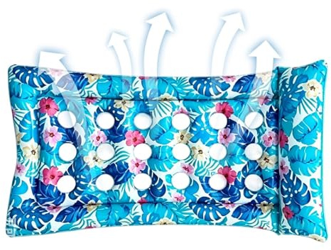 Lettino Galleggiante Per Piscina, Con Gonfiaggio Ergonomico Portatile, 184x95x10 Cm, Galleggiante Gonfiabile, Zattera Per Lettino Abbronzante, A Valvola Rapida, Per Uso In Spiaggia, Resort O P