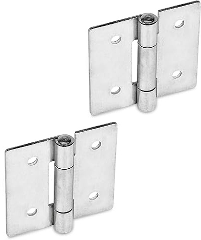 Ganter Normelemente | Cerniere in lamiera di acciaio inossidabile - GN 136-NI-50-50-B | Acciaio inossidabile | Perno in acciaio inossidabile | 2 pezzi