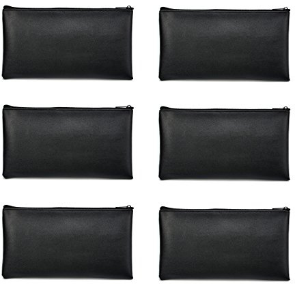 Geld-/Bankeinzahlungstasche/nützliche Reißverschluss-Tasche für Bargeld, Stifte, Schecks, Geldtasche, 27,9 cm x 15,2 cm 11*6 inch Schwarz