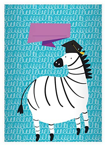 Kartenkaufrausch 4 fröhliche Gelehrten DIN A4 Schulhefte, Schreibhefte mit schlauem Zebra, hellblau Lineatur 27 (liniertes Heft 16 Blatt/32 Seiten) Notizheft, Kladde für Schule, Universität, Büro