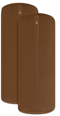 npluseins 2er-Pack Jersey Nackenrolle Bezug, 40 x 15 cm, Schoko | Öko-Tex Standard 100, hautsympathisch, atmungsaktiv, pillingarm, formstabil, waschbar bis 60 °C, trocknergeeignet