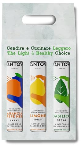 SPRAYLEGGERO PIC NIC SET : Condimento al basilico, all'arancia e pepe nero e limone- Olio Spray Italiano – 100% Naturale - Zero sprechi e dosi precise