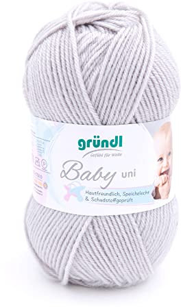 Gründl 3458-09 Garn, Hellgrau, ca. 150 m