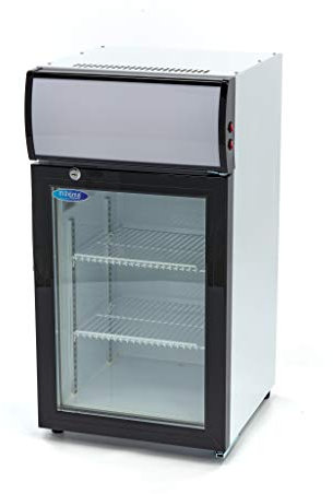 Maxima Réfrigérateur 50 L 2 Grilles Inox Ajustables - Refroidisseur de bar - Refroidisseur présentoir avec éclairage LED - Refroidisseur de bouteilles - Avec présentoir lumineux