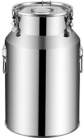 JANEFLY Milcheimer Aus Edelstahl, EisküBel WeinküBel Mit Versiegeltem Deckel GäRung Weinkrug Milcheimer FüR FlüSsige Und Feste Lagerung/Transport,18L